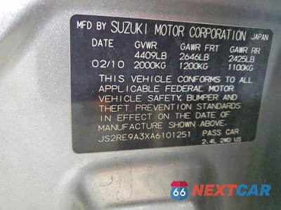 Zdjęcie 12 z 12 samochodu: 2010 SUZUKI KIZASHI SE VIN:JS2RE9A3XA6101251 - miniatura