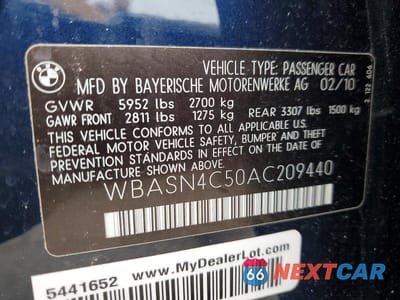 Zdjęcie 12 z 12 samochodu: 2010 BMW 550 GT VIN:WBASN4C50AC209440 - miniatura