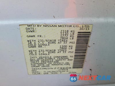 Zdjęcie 12 z 12 samochodu: 2015 NISSAN MURANO S VIN:5N1AZ2MG1FN279608 - miniatura
