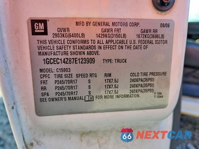 Zdjęcie 12 z 12 samochodu: 2007 CHEVROLET SILVERADO C1500 CLASSIC VIN:1GCEC14Z87E123909 - miniatura