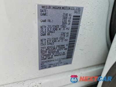 Zdjęcie 13 z 13 samochodu: 2025 NISSAN MURANO SL VIN:5N1AZ3CS4SC123760 - miniatura