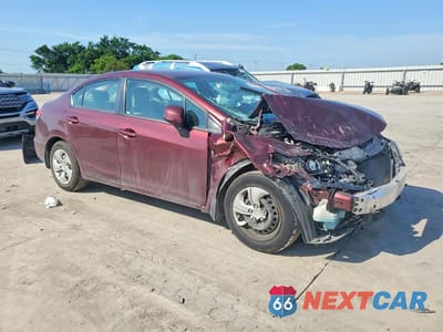 Czwarte zdjęcie samochodu z boku: 2013 HONDA CIVIC LX VIN:19XFB2F56DE098256 - miniatura