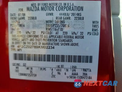 Zdjęcie 13 z 13 samochodu: 2009 MAZDA TRIBUTE I VIN:4F2CZ02789KM02234 - miniatura