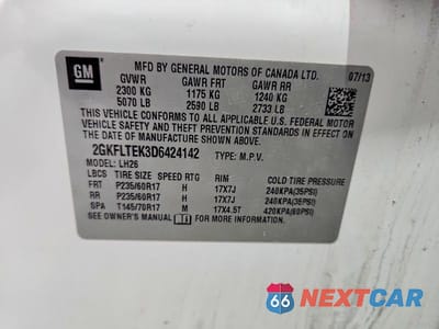 Zdjęcie 14 z 14 samochodu: 2013 GMC TERRAIN SLE VIN:2GKFLTEK3D6424142 - miniatura