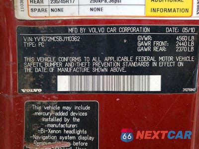Zdjęcie 12 z 12 samochodu: 2011 VOLVO C70 T5 VIN:YV1672MC5BJ110362 - miniatura