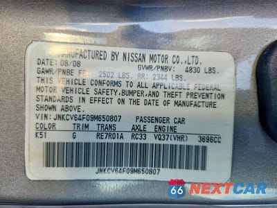 Zdjęcie 12 z 12 samochodu: 2009 INFINITI G37 COUPE X VIN:JNKCV64F09M650807 - miniatura