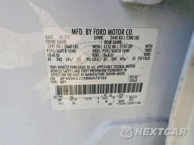 Zdjęcie 13 z 13 samochodu: 2011 FORD EDGE SEL VIN:2FMDK3JC5BBA72122 - miniatura