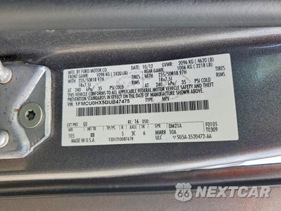 Zdjęcie 14 z 14 samochodu: 2013 FORD ESCAPE VIN:1FMCU0HX5DUB47475 - miniatura