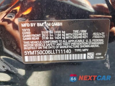 Zdjęcie 13 z 13 samochodu: 2020 BMW X3 M COMPETITION VIN:5YMTS0C06LLT11140 - miniatura