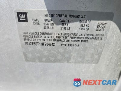 Zdjęcie 12 z 12 samochodu: 2017 CHEVROLET MALIBU LT VIN:1G1ZE5ST1HF204742 - miniatura