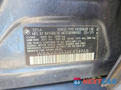 Zdjęcie 12 z 12 samochodu: 2006 BMW 325 I VIN:WBAVB13526KX34968 - miniatura