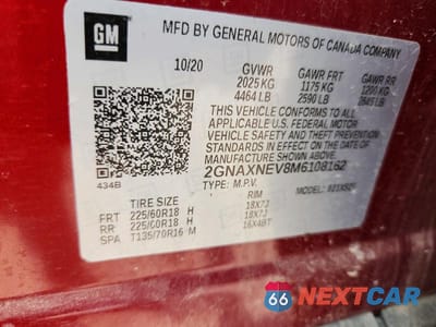 Zdjęcie 12 z 12 samochodu: 2021 CHEVROLET EQUINOX PREMIER VIN:2GNAXNEV8M6108162 - miniatura