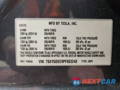 Zdjęcie 12 z 12 samochodu: 2023 TESLA MODEL Y VIN:7SAYGDEE9PF883248 - miniatura