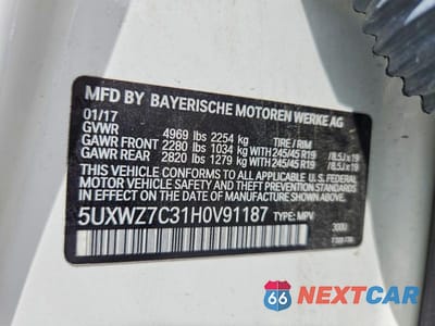 Zdjęcie 13 z 13 samochodu: 2017 BMW X3 SDRIVE28I VIN:5UXWZ7C31H0V91187 - miniatura