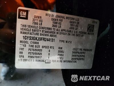 Zdjęcie 13 z 13 samochodu: 2015 CADILLAC ESCALADE ESV VIN:1GYS3GKJ9FR244131 - miniatura