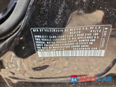 Zdjęcie 13 z 13 samochodu: 2014 VOLKSWAGEN JETTA SE VIN:3VWD17AJ1EM277479 - miniatura