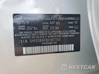 Zdjęcie 13 z 13 samochodu: 2019 HYUNDAI SONATA SE VIN:5NPE24AF8KH817300 - miniatura