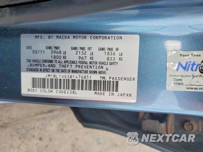 Zdjęcie 12 z 12 samochodu: 2011 MAZDA 3 I VIN:JM1BL1VG3B1476851 - miniatura