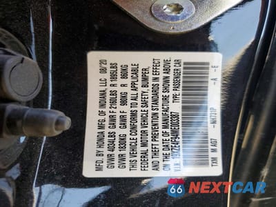 Zdjęcie 12 z 12 samochodu: 2021 HONDA INSIGHT TOURING VIN:19XZE4F94ME003387 - miniatura
