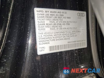 Zdjęcie 14 z 14 samochodu: 2022 AUDI SQ8 PRESTIGE VIN:WA1CWBF18ND026718 - miniatura