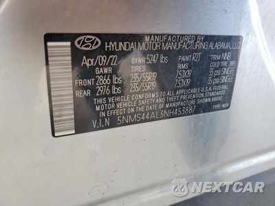 Zdjęcie 13 z 13 samochodu: 2022 HYUNDAI SANTA FE LIMITED VIN:5NMS44AL3NH453887 - miniatura