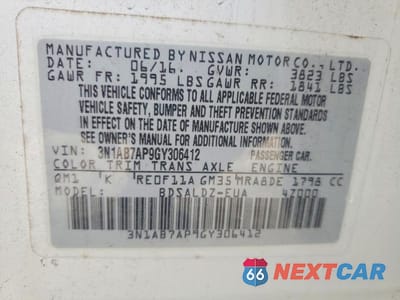 Zdjęcie 13 z 13 samochodu: 2016 NISSAN SENTRA SV VIN:3N1AB7AP9GY306412 - miniatura