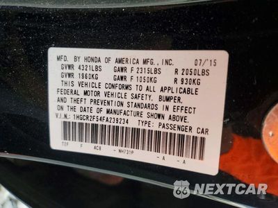 Zdjęcie 13 z 13 samochodu: 2015 HONDA ACCORD SPORT VIN:1HGCR2F54FA239234 - miniatura