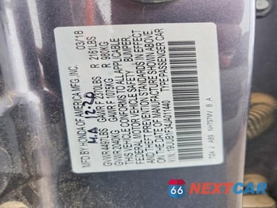 Zdjęcie 12 z 12 samochodu: 2018 ACURA TLX VIN:19UUB1F34JA011440 - miniatura