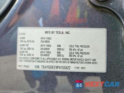 Zdjęcie 12 z 12 samochodu: 2023 TESLA MODEL Y VIN:7SAYGDEE9PA155622 - miniatura