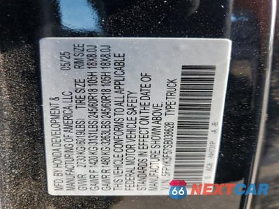 Zdjęcie 13 z 13 samochodu: 2025 HONDA RIDGELINE RTL VIN:5FPYK3F57SB038628 - miniatura