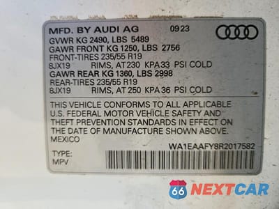 Zdjęcie 13 z 13 samochodu: 2024 AUDI Q5 PREMIUM PLUS 45 VIN:WA1EAAFY8R2017582 - miniatura