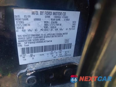 Zdjęcie 10 z 10 samochodu: 2009 FORD F-250 VIN:1FTSW21R59EA73414 - miniatura