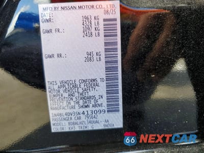 Zdjęcie 12 z 12 samochodu: 2025 NISSAN ALTIMA SV VIN:1N4BL4DV3SN413099 - miniatura