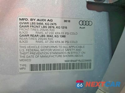 Zdjęcie 13 z 13 samochodu: 2018 AUDI Q5 PREMIUM PLUS VIN:WA1BNAFY8J2239065 - miniatura