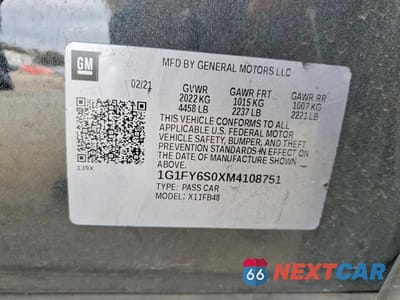 Zdjęcie 12 z 12 samochodu: 2021 CHEVROLET BOLT EV LT VIN:1G1FY6S0XM4108751 - miniatura