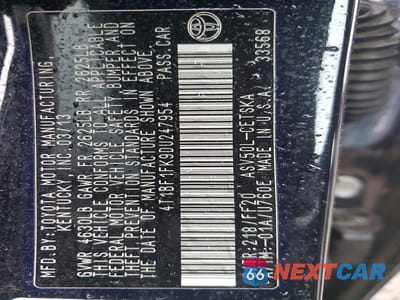 Zdjęcie 13 z 13 samochodu: 2013 TOYOTA CAMRY SE VIN:4T1BF1FK9DU247954 - miniatura