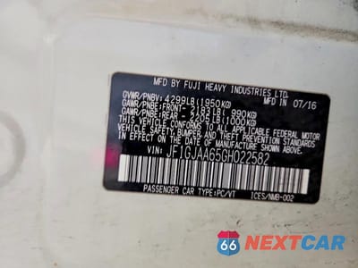 Zdjęcie 12 z 12 samochodu: 2016 SUBARU IMPREZA VIN:JF1GJAA65GH022582 - miniatura