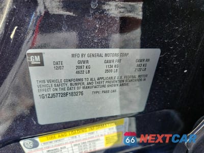 Zdjęcie 12 z 12 samochodu: 2008 CHEVROLET MALIBU 2LT VIN:1G1ZJ57728F183276 - miniatura