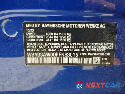 Zdjęcie 12 z 12 samochodu: 2023 BMW I4 M50 VIN:WBY33AW00PFN83015 - miniatura