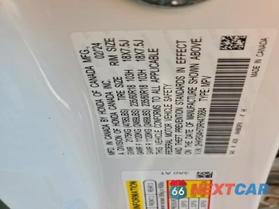 Zdjęcie 13 z 13 samochodu: 2024 HONDA CR-V EXL VIN:2HKRS4H70RH470684 - miniatura
