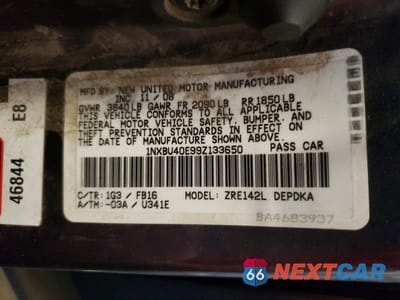 Zdjęcie 12 z 12 samochodu: 2009 TOYOTA COROLLA LE VIN:1NXBU40E99Z133650 - miniatura