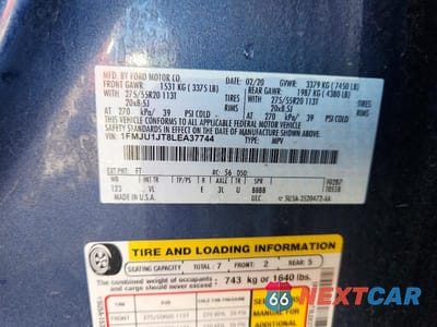 Zdjęcie 14 z 14 samochodu: 2020 FORD EXPEDITION XLT VIN:1FMJU1JT8LEA37744 - miniatura