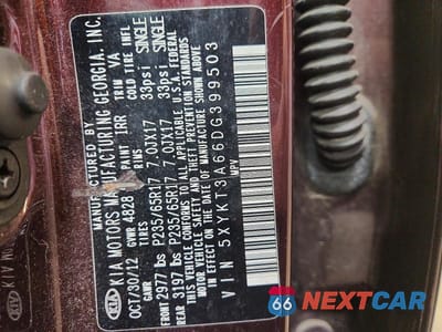 Zdjęcie 13 z 13 samochodu: 2013 KIA SORENTO LX VIN:5XYKT3A66DG399503 - miniatura