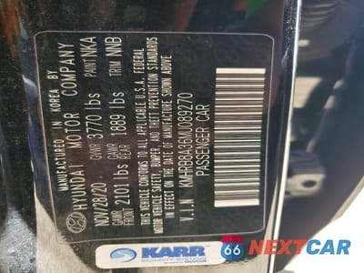 Zdjęcie 12 z 12 samochodu: 2021 HYUNDAI VENUE SE VIN:KMHRB8A36MU089270 - miniatura