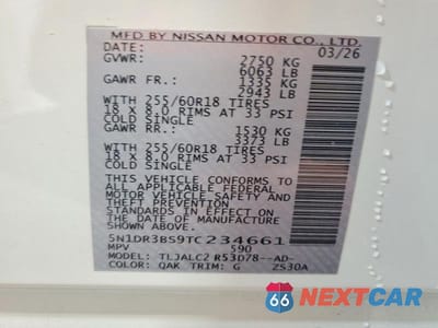 Zdjęcie 13 z 13 samochodu: 2026 NISSAN PATHFINDER SV VIN:5N1DR3BS9TC234661 - miniatura