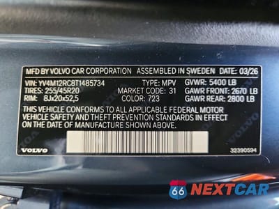 Zdjęcie 13 z 13 samochodu: 2026 VOLVO XC60 PLUS VIN:YV4M12RC8T1485734 - miniatura