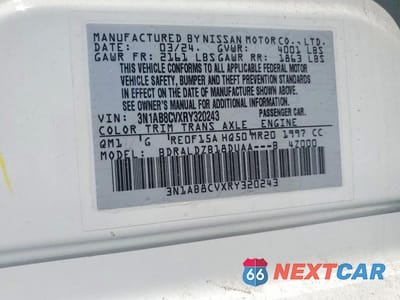 Zdjęcie 12 z 12 samochodu: 2024 NISSAN SENTRA SV VIN:3N1AB8CVXRY320243 - miniatura