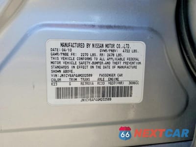 Zdjęcie 13 z 13 samochodu: 2010 INFINITI G37 SEDAN BASE VIN:JN1CV6AP4AM202589 - miniatura