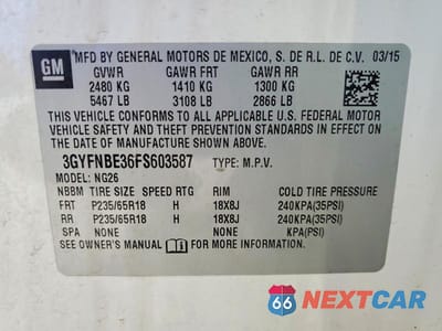 Zdjęcie 13 z 13 samochodu: 2015 CADILLAC SRX LUXURY COLLECTION VIN:3GYFNBE36FS603587 - miniatura