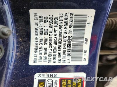 Zdjęcie 12 z 12 samochodu: 2009 HONDA CIVIC LX VIN:19XFA16589E019092 - miniatura
